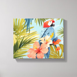 Tropical Solitude Macaw Canvastryck