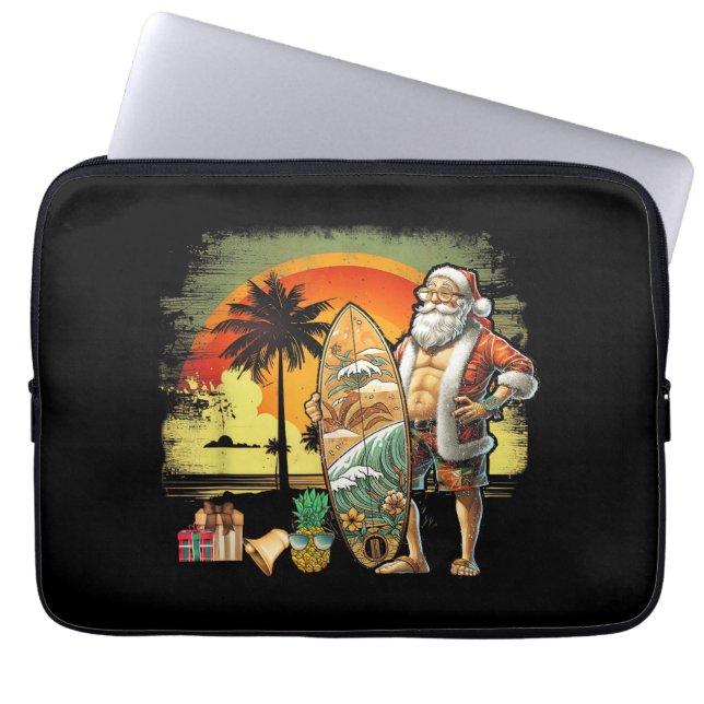 Tropical sommar surfing tomte 6 pack jul laptop fodral (Framsidan)