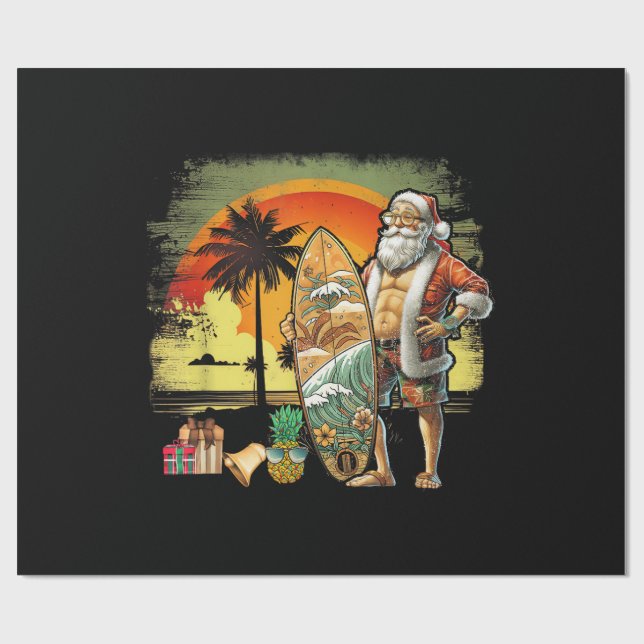 Tropical sommar surfing tomte 6 pack jul presentpapper (Platt)