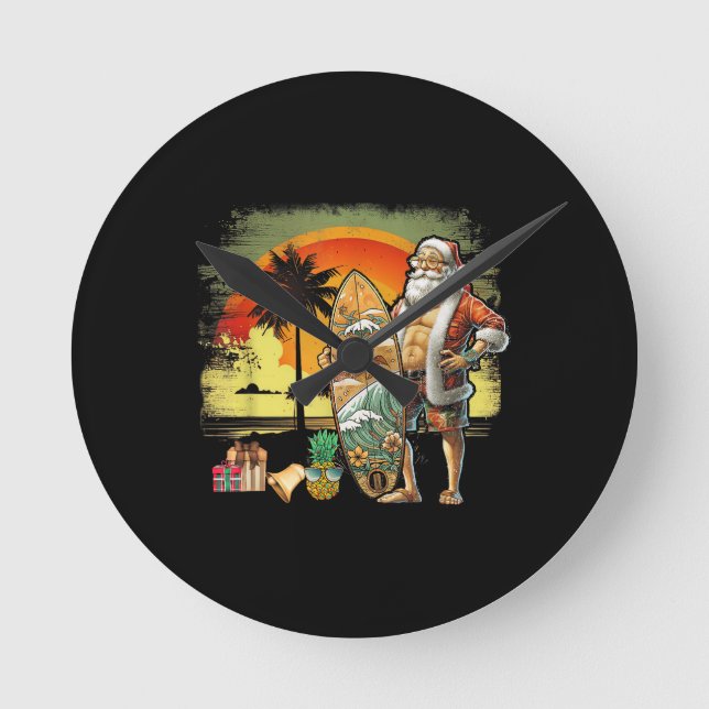 Tropical sommar surfing tomte 6 pack jul rund klocka (Framsida)
