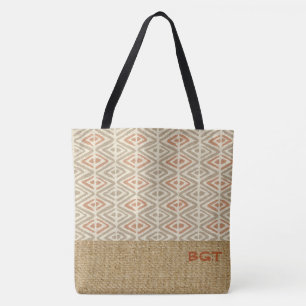 Tropical Spa Coordinates- Tribal Zig Zag Beach Bag Tygkasse