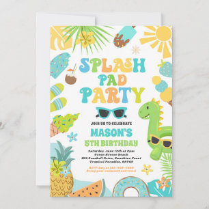 Tropical Stänk Pad Sommar Födelsedagsfest Inbjudningar