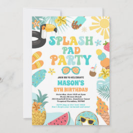 Tropical Stänk Pad Sommar Födelsedagsfest Inbjudningar