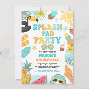 Tropical Stänk Pad Sommar Födelsedagsfest Inbjudningar