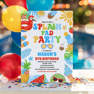 Tropical Stänk Pad Sommar Födelsedagsfest Inbjudningar
