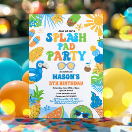 Tropical Stänk Pad Sommar Födelsedagsfest Inbjudningar