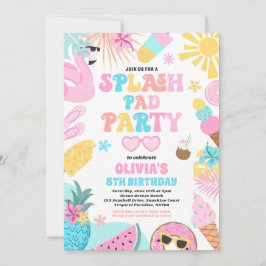 Tropical Stänk Pad Sommar Födelsedagsfest Inbjudningar