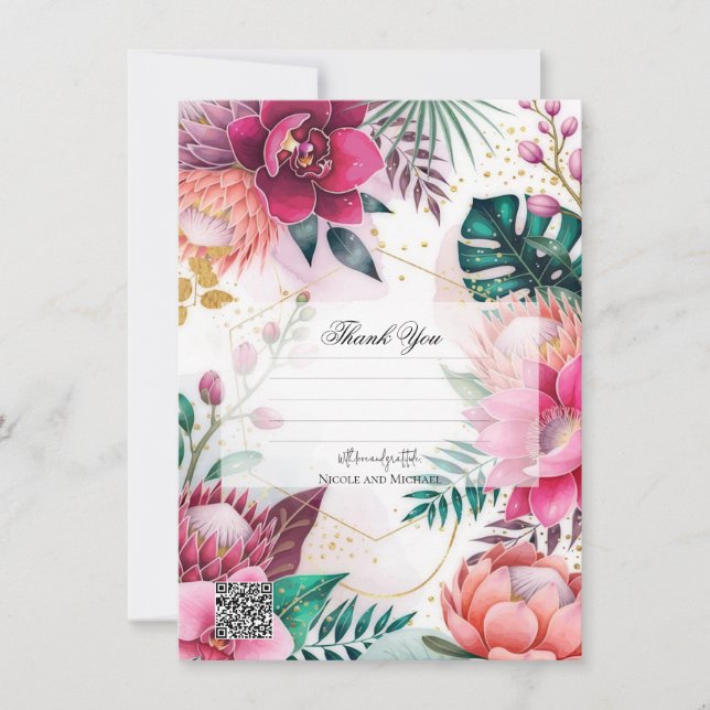 Tropical Stardust Garden Floral Paradise Wedding Inbjudningar (Framsida)