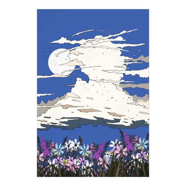 Tropical Storm and Flowers Fototryck (Framsidan)