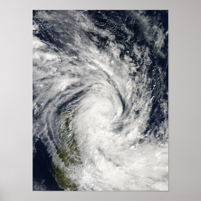Tropical Storm Jade som kommer i land över Madagas Poster (Framsidan)
