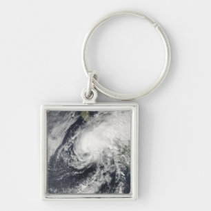 Tropical Storm Rick närmar sig Mexiko Fyrkantig Silverfärgad Nyckelring
