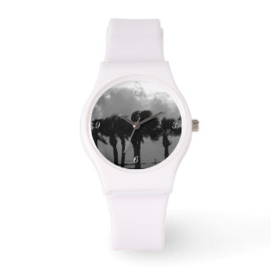 Tropical Stormy Himlar Grayscale Armbandsur