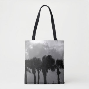 Tropical Stormy Himlar Grayscale Tygkasse