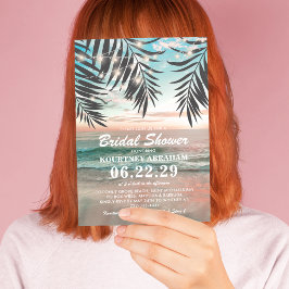 Tropical Strand Bröllopsfest | Sträng av Ljuskedjo Inbjudningar