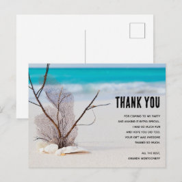 Tropical strand med vita havsskal Tack Vykort