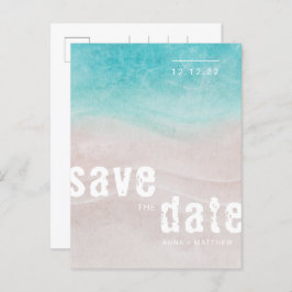 Tropical strandbröllop akvarell meddelande vykort