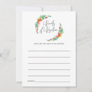 Tropical Summer Beach Baby Shower Mamma Advice Rådkort