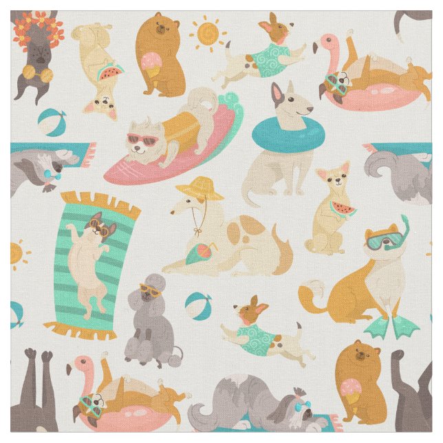 tropical summer beach dogs party cute tyg (Närbild)