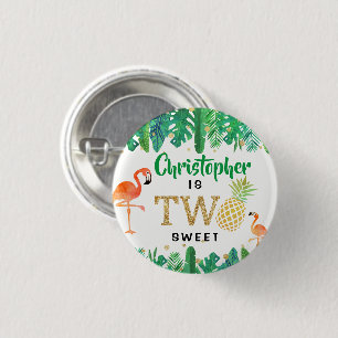 Tropical Summer Beach Luau Boys 2:a födelsedagen Knapp