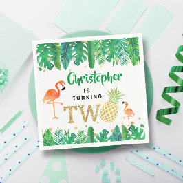 Tropical Summer Beach Luau Boys 2:a födelsedagen Pappersservett