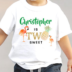 Tropical Summer Beach Luau Boys 2:a födelsedagen T Shirt