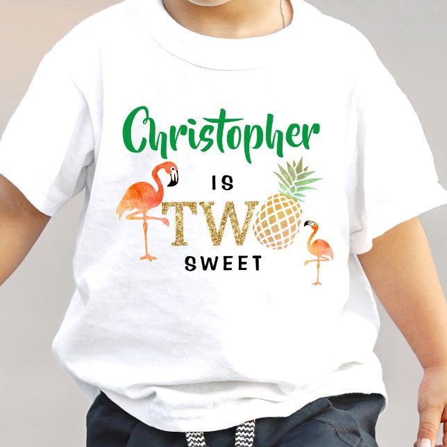 Tropical Summer Beach Luau Boys 2:a födelsedagen T Shirt (Skapare uppladdad)