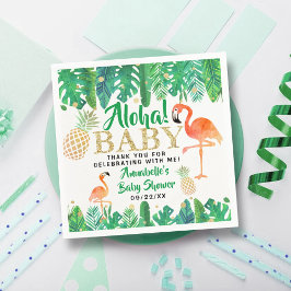 Tropical Summer Beach Luau Boys Baby Shower Pappersservett