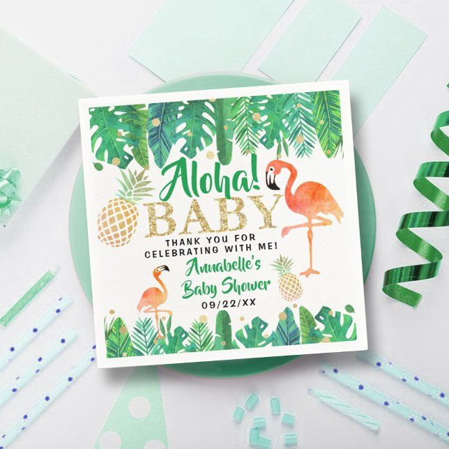 Tropical Summer Beach Luau Boys Baby Shower Pappersservett (Skapare uppladdad)
