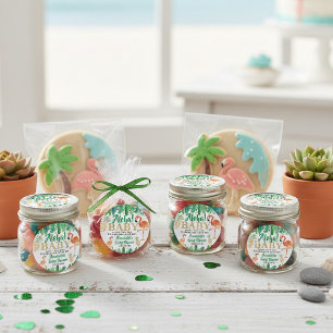 Tropical Summer Beach Luau Boys Baby Shower Runt Klistermärke