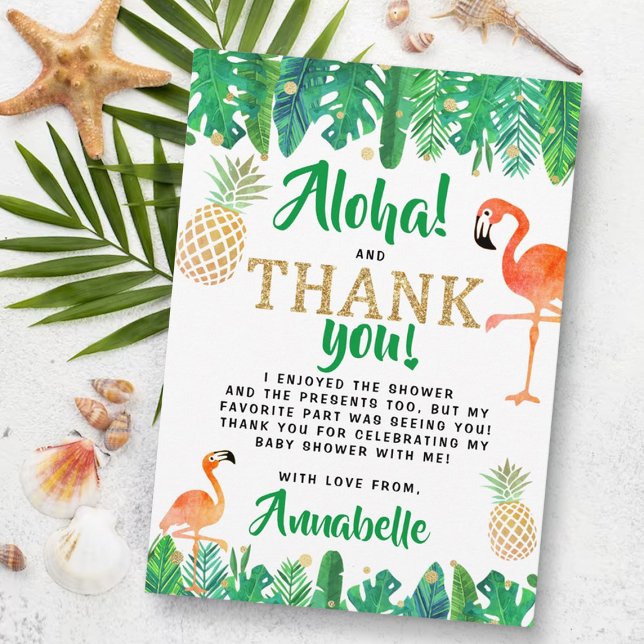 Tropical Summer Beach Luau Boys Baby Shower Tack Kort (Skapare uppladdad)