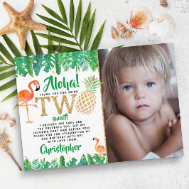 Tropical Summer Beach Luau Boys Photo 2:a födelsed Tack Kort