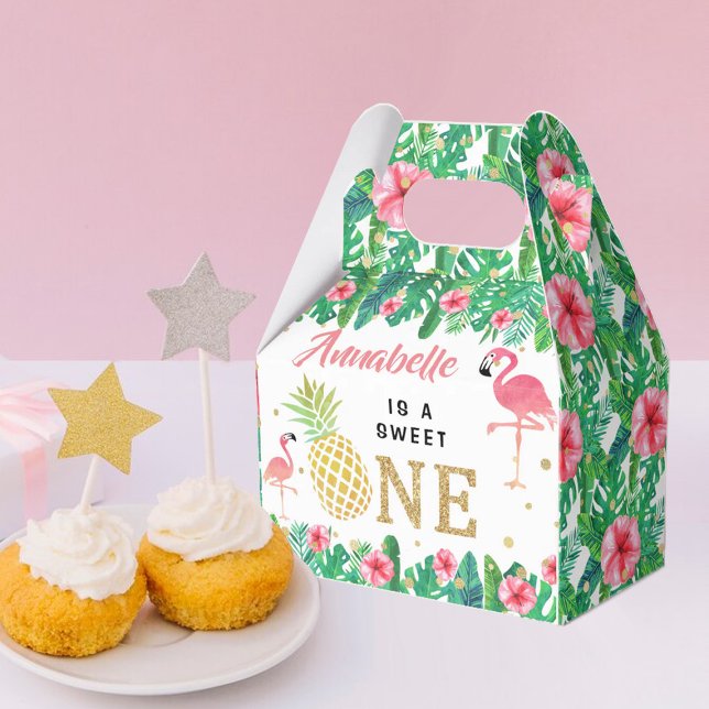 Tropical Summer Beach Luau Girls 1:a födelsedagen Presentaskar (Skapare uppladdad)