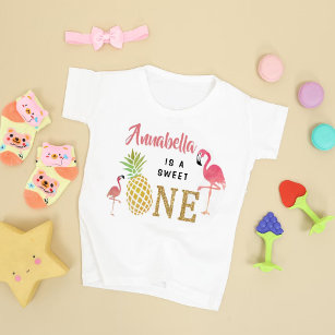 Tropical Summer Beach Luau Girls 1:a födelsedagen T Shirt