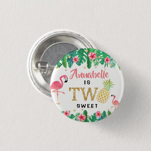 Tropical Summer Beach Luau Girls 2:a födelsedagen Knapp