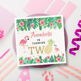 Tropical Summer Beach Luau Girls 2:a födelsedagen Pappersservett
