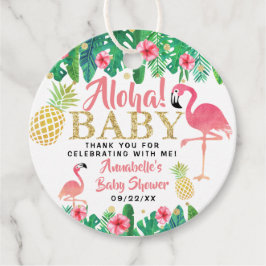 Tropical Summer Beach Luau Girls Baby Shower Gåvor Etiketter