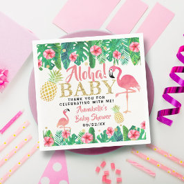Tropical Summer Beach Luau Girls Baby Shower Pappersservett