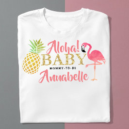 Tropical Summer Beach Luau Girls Baby Shower T Shirt