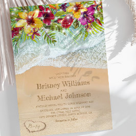 Tropical Summer Beach Wedding Inbjudningar