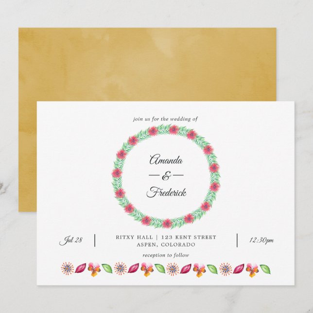 Tropical Summer Beach Wedding Inbjudningar (Fram/baksida)