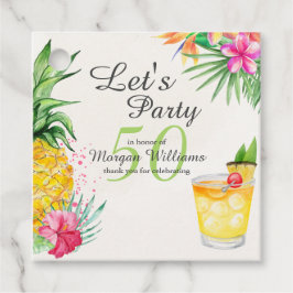Tropical Summer Cocktail 50:e Födelsedagsfesten Gåvor Etiketter