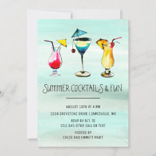 Tropical Summer Cocktail Party Inbjudningar