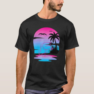 Tropical Summer Exotic Animal Rosa Flamingo Vaporw T Shirt