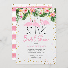 Tropical Summer Flamingo Inbjudningskort för möhip