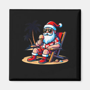 Tropical Summer Funny Hawaiian Jultomten Christm Magnet
