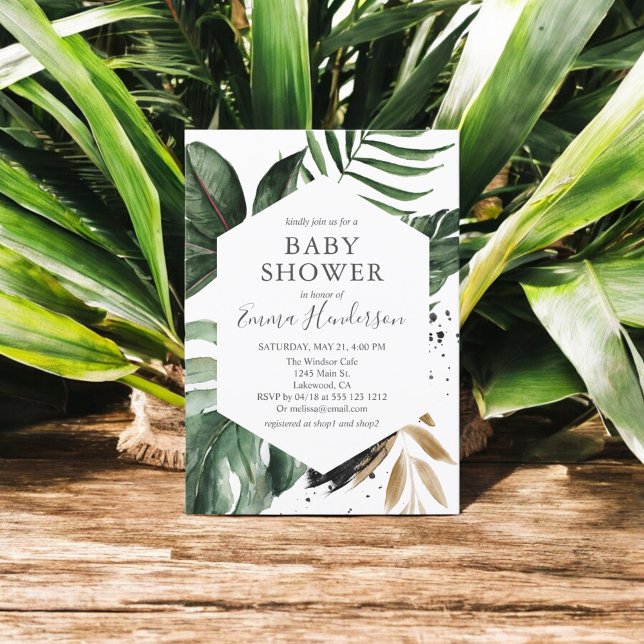 Tropical Summer Greenery Baby Shower Inbjudningar (Skapare uppladdad)