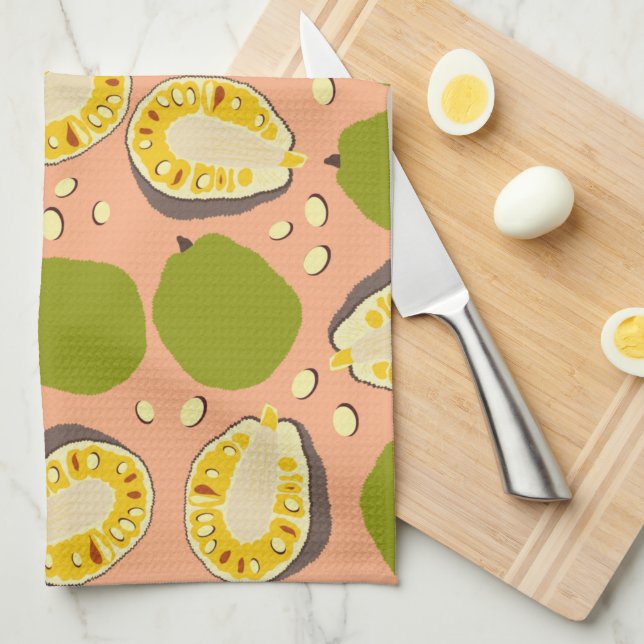 Tropical Summer JackFruit Mönster - Exotic Fruit Kökshandduk (Vikt i Fjärdedel)