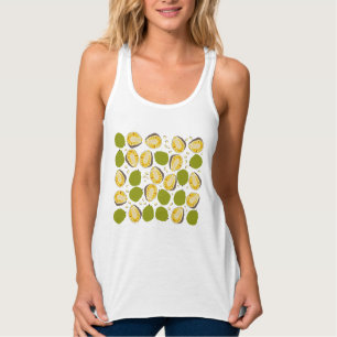 Tropical Summer JackFruit Mönster - Exotic Fruit Linne Med Racerback