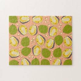 Tropical Summer JackFruit Mönster - Exotic Fruit Pussel