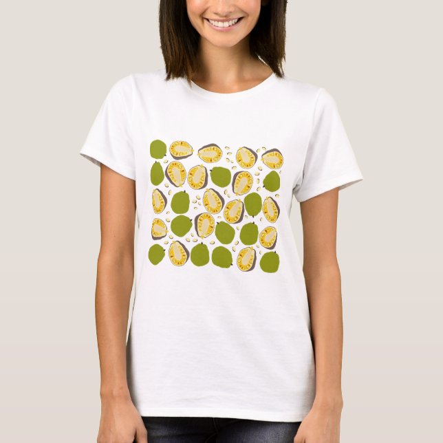 Tropical Summer JackFruit Mönster - Exotic Fruit T Shirt (Framsida)